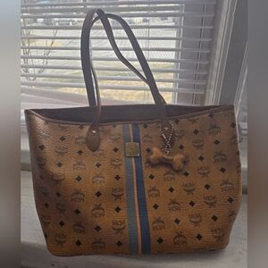 MCM Cognac Visetos Tote Bag